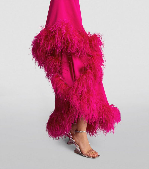 Pink Sapphire Sultry Feathered Dress