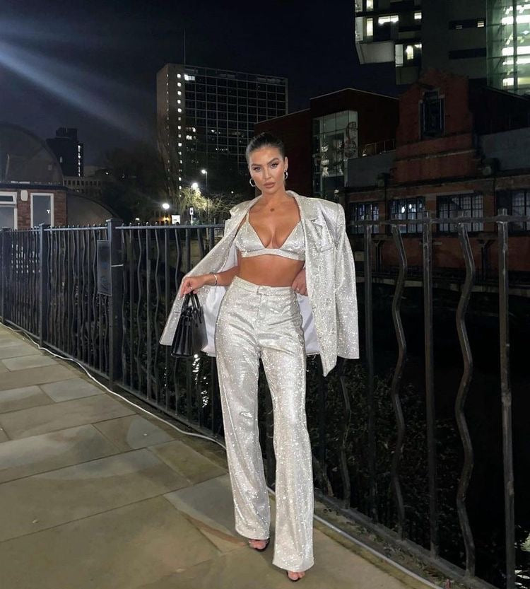 Flashing Lights Boss Up Glitter Suit