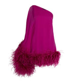 Verushka Viva Magenta Feathered Dress