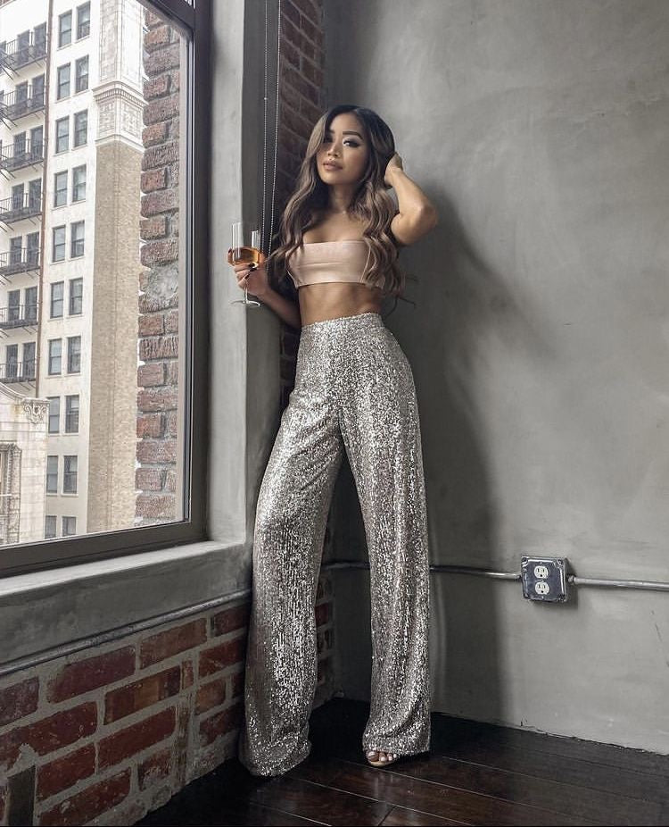 Donna Sequin Culottes