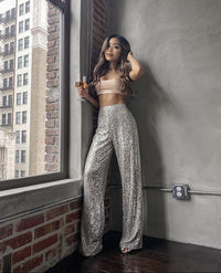 Donna Sequin Culottes