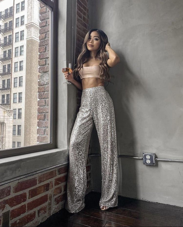 Donna Sequin Culottes