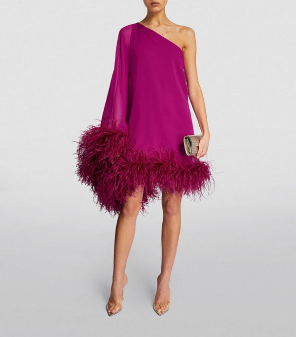 Verushka Viva Magenta Feathered Dress