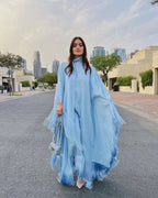 Melissa Blue Duotone Fringe Kaaftaan