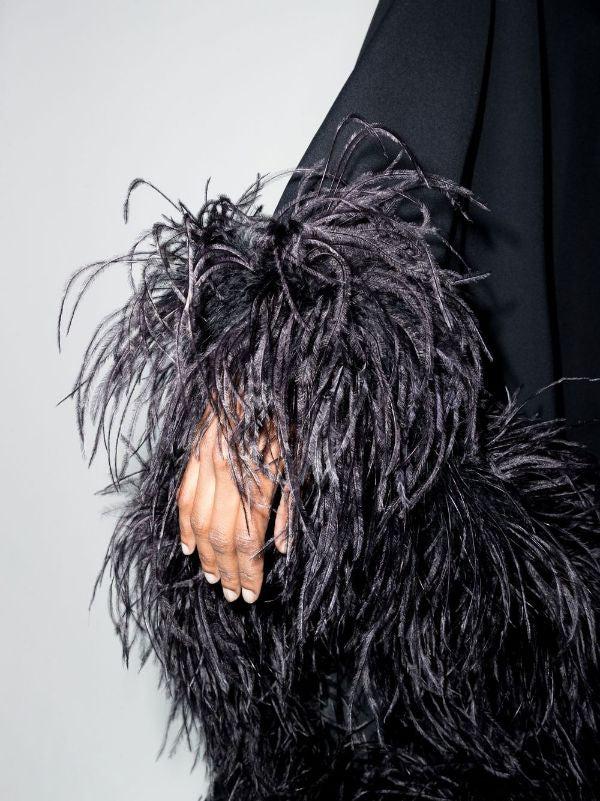 Sultry Black Feather Dress