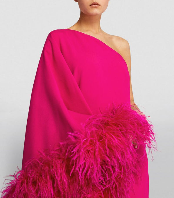 Pink Sapphire Sultry Feathered Dress