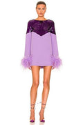 Junette Sequin Feather Dress