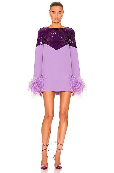 Junette Sequin Feather Dress