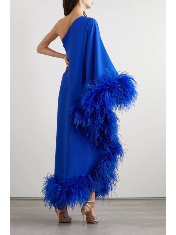 Sapphire Sultry Feathered Dress