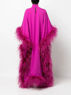 Brielle Sultry Pink Feather Dress
