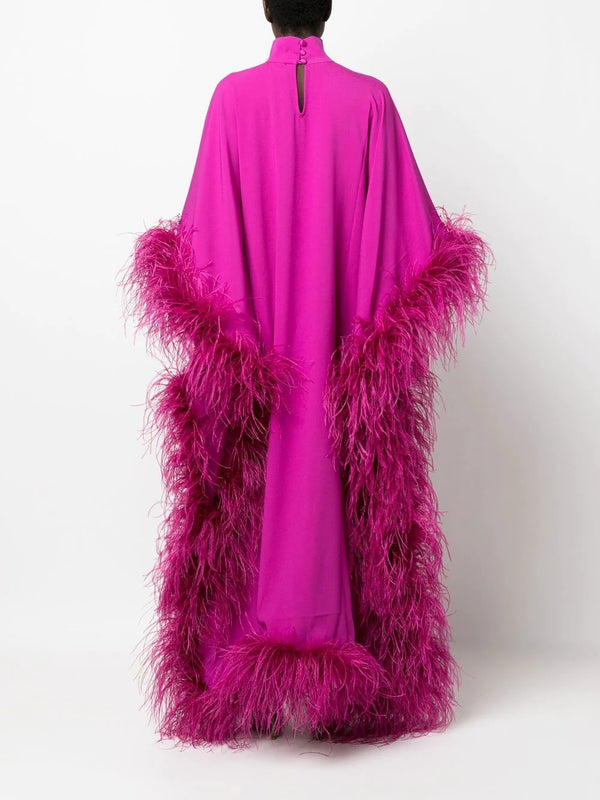 Brielle Sultry Pink Feather Dress