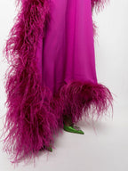 Brielle Sultry Pink Feather Dress