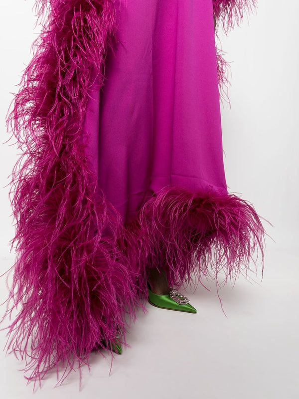 Brielle Sultry Pink Feather Dress