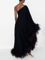 Sultry Black Feather Dress