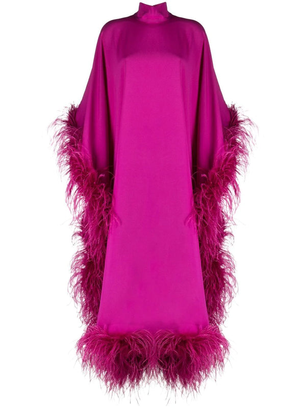 Brielle Sultry Pink Feather Dress