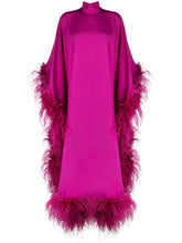 Load image into Gallery viewer, Brielle Sultry Pink Feather Dress
