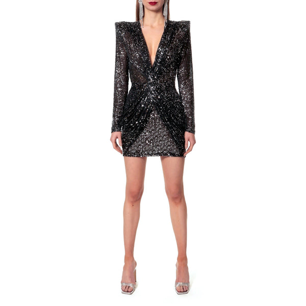 Delailah Black Sequin Dress