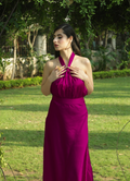Crystal Burgundy Satin Set